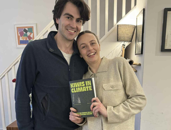 Tessa with Kiwis in Climate book